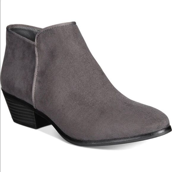 Style & Co Women's Wiley Ankle Booties Charcoal Grey Microsuede 9M New - Picture 1 of 7